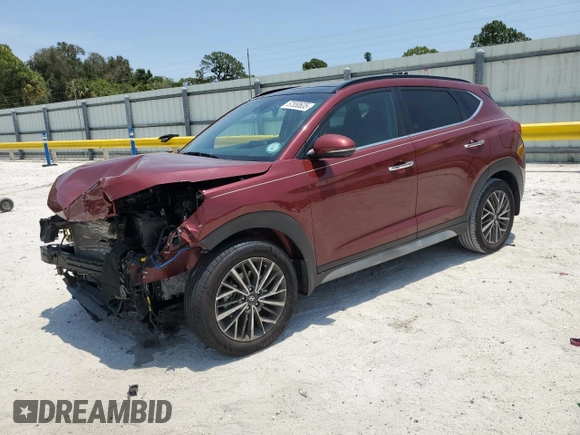 2020 Hyundai Tucson Ultimate with VIN KM8J33AL8LU255297, listed as a Copart auction lot 57550635 with Not provided miles and Salvage title. Bid and sale history available at DreamBid. Image 1.