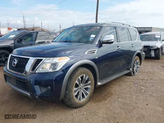 2019 Nissan Armada SL with VIN JN8AY2ND1K9088452, listed as a IAAI auction lot 40732598 with 80,256 mi miles. Bid and sale history available at carsss.com. Image 2.