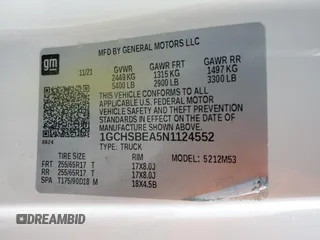 2022 Chevrolet Colorado 2WD Work Truck с VIN 1GCHSBEA5N1124552, выставлен на аукционе Copart как лот 80645534 с пробегом 70 646 миль миль и Списание • Salvage title. История ставок и продаж доступна на DreamBid. Изображение 12.