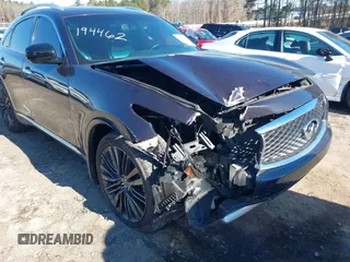 2017 Infiniti QX70 with VIN JN8CS1MU9HM140437, listed as a IAAI auction lot 41270542 with 72,312 mi miles. Bid and sale history available at carsss.com. Image 6.