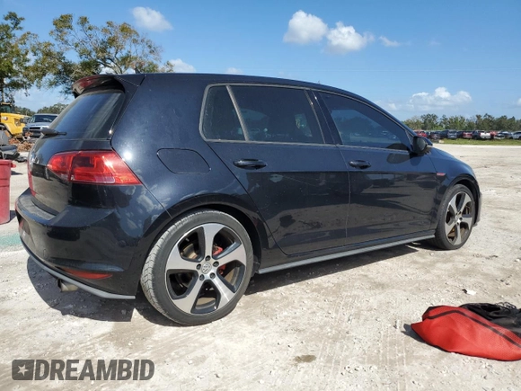 2017 Volkswagen Golf GTI S with VIN 3VW4T7AU6HM033285, listed as a Copart auction lot 77129054 with 55,781 mi miles and Salvage Title. Bid and sale history available at carsss.com. Image 3.