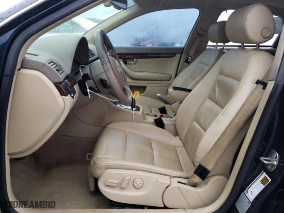 2008 Audi A4 2.0T with VIN WAUDF78E58A168390, listed as a Copart auction lot 83960454 with 156,852 mi miles and Salvage Title. Bid and sale history available at carsss.com. Image 7.