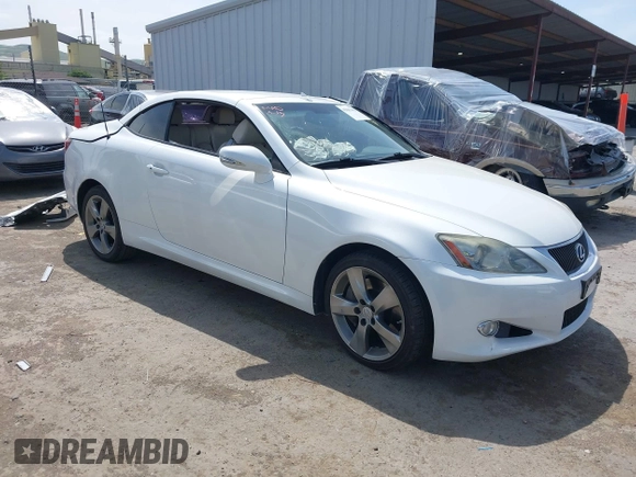 2010 Lexus IS 350 C with VIN JTHFE2C24A2501630, listed as a IAAI auction lot 42047403 with 90,754 mi miles and . Bid and sale history available at DreamBid. Image 1.