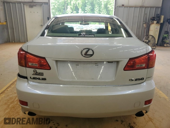 2006 Lexus IS 250 with VIN JTHBK262465011858, listed as a Copart auction lot 55466245 with 195,210 mi miles and Salvage title. Bid and sale history available at DreamBid. Image 6.