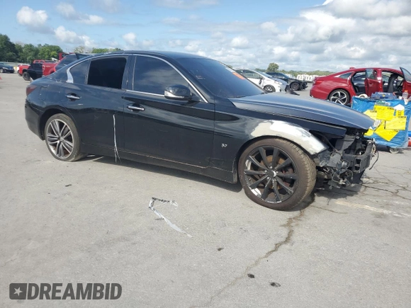 2015 Infiniti Q50 with VIN JN1BV7APXFM340095, listed as a Copart auction lot 64397395 with 90,185 mi miles and Clean title. Bid and sale history available at DreamBid. Image 4.