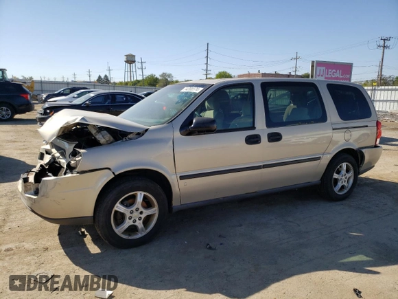2007 Chevrolet Uplander LS Fleet with VIN 1GNDV23197D210884, listed as a Copart auction lot 74208574 with 191,536 mi miles and Salvage Title. Bid and sale history available at carsss.com. Image 1.