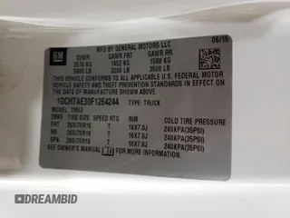 2015 Chevrolet Colorado 4WD WT with VIN 1GCHTAE30F1264244, listed as a Copart auction lot 41561075 with Not Provided miles and Salvage Title. Bid and sale history available at DreamBid. Image 13.
