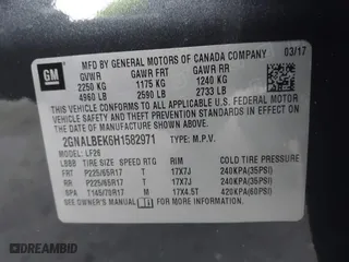 2017 Chevrolet Equinox LS with VIN 2GNALBEK6H1582971, listed as a IAAI auction lot 41975557 with 48,787 mi miles. Bid and sale history available at carsss.com. Image 9.