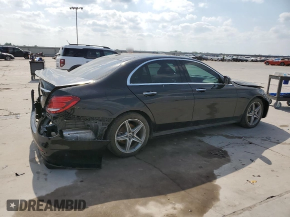 2018 Mercedes-Benz E-Class E 300 with VIN WDDZF4JBXJA445196, listed as a Copart auction lot 53596555 with 0 mi miles and Salvage Title. Bid and sale history available at carsss.com. Image 3.