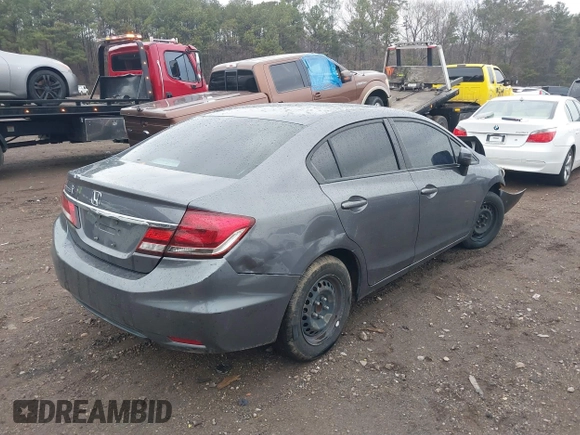 2014 Honda Civic Sedan LX with VIN 19XFB2F55EE238072, listed as a IAAI auction lot 41858342 with 207,475 mi miles. Bid and sale history available at carsss.com. Image 4.