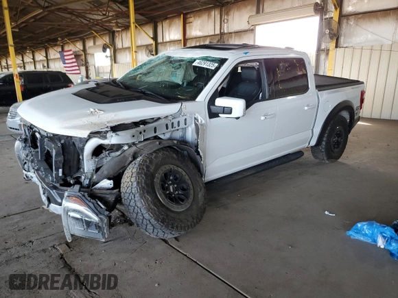 2021 Ford F-150 Raptor with VIN 1FTFW1RG9MFC63847, listed as a Copart auction lot 46291325 with 53,064 mi miles and Salvage Title. Bid and sale history available at carsss.com. Image 1.