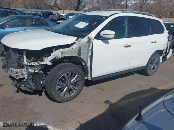 2018 Nissan Pathfinder SV with VIN 5N1DR2MM7JC635096, listed as a IAAI auction lot 41744307 with 76,030 mi miles. Bid and sale history available at carsss.com. Image 2.