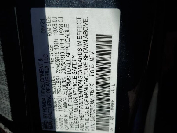 2021 Acura RDX with VIN 5J8TC2H3XML035732, listed as a Copart auction lot 82566693 with 0 mi miles. Bid and sale history available at carsss.com. Image 14.