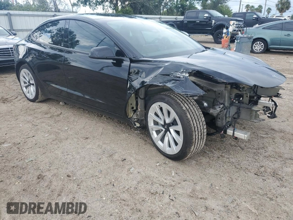 2022 Tesla Model 3 Long Range with VIN 5YJ3E1EB1NF243484, listed as a Copart auction lot 70745404 with 25,970 mi miles and Salvage Title. Bid and sale history available at DreamBid. Image 4.