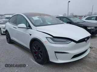 2022 Tesla Model X Plaid with VIN 7SAXCBE6XNF342677, listed as a IAAI auction lot 41599606 with 36,967 mi miles and . Bid and sale history available at DreamBid. Image 1.