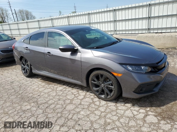 2019 Honda Civic Sport with VIN 2HGFC2F89KH543311, listed as a Copart auction lot 85769134 with 33,509 mi miles and Salvage Title. Bid and sale history available at DreamBid. Image 4.