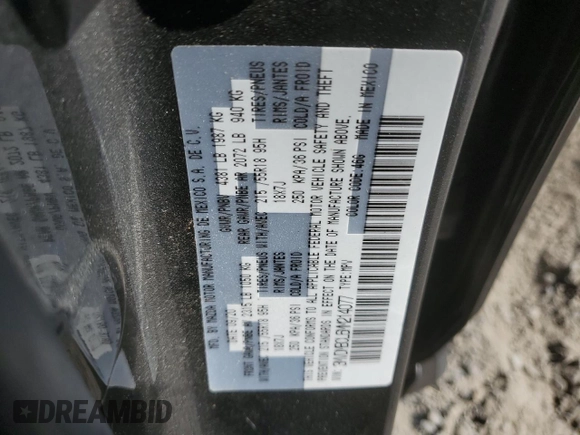 2021 Mazda CX-30 Preferred with VIN 3MVDMBCL6MM214077, listed as a Copart auction lot 59145625 with 37,232 mi miles and Salvage title. Bid and sale history available at DreamBid. Image 13.