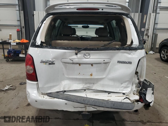 2002 Mazda MPV LX with VIN JM3LW28J320332691, listed as a Copart auction lot 45354325 with 152,780 mi miles and Salvage Title. Bid and sale history available at carsss.com. Image 6.