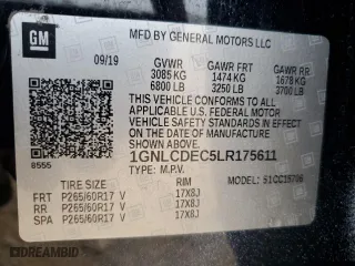 2020 Chevrolet Tahoe Commercial with VIN 1GNLCDEC5LR175611, listed as a Copart auction lot 83792314 with 118,919 mi miles and Clean Title. Bid and sale history available at carsss.com. Image 12.