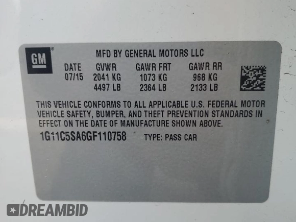 2016 Chevrolet Malibu Limited LT with VIN 1G11C5SA6GF110758, listed as a Copart auction lot 75497314 with 126,318 mi miles and Non Repairable. Bid and sale history available at carsss.com. Image 12.