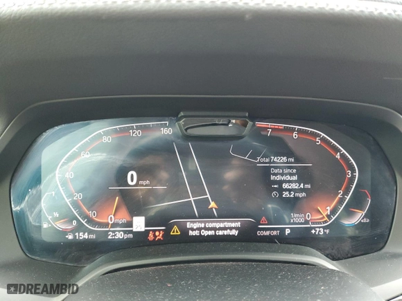 2020 BMW X7 xDrive40i with VIN 5UXCW2C01L9C55177, listed as a Copart auction lot 45571675 with 74,226 mi miles and Salvage Title. Bid and sale history available at carsss.com. Image 9.
