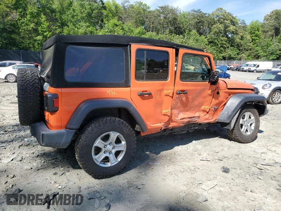 2019 Jeep Wrangler Unlimited Sport S with VIN 1C4HJXDG2KW516005, listed as a Copart auction lot 57330645 with 59,706 mi miles and Salvage title. Bid and sale history available at DreamBid. Image 3.