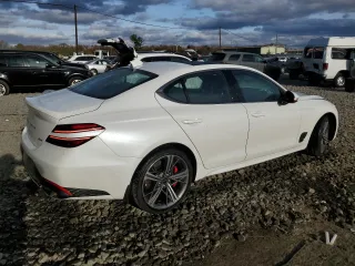 2024 Genesis G70 2.5T with VIN KMTG34SC9RU138339, listed as a Copart auction lot 78874674 with 7,581 mi miles and Salvage Title. Bid and sale history available at DreamBid. Image 3.