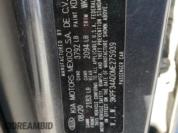 2021 Kia Forte GT-Line with VIN 3KPF34AD0ME275939, listed as a Copart auction lot 50132285 with 77,832 mi miles and Salvage Title. Bid and sale history available at carsss.com. Image 12.