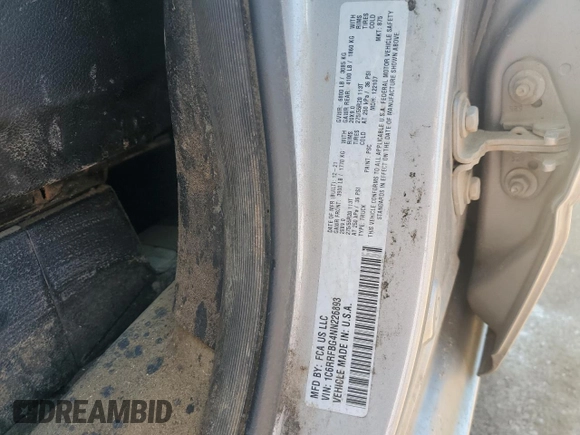 2022 Ram 1500 Big Horn с VIN 1C6RRFBG4NN226893, выставлен на аукционе Copart как лот 56584425 с пробегом 124 726 миль миль и Списание • Salvage title. История ставок и продаж доступна на DreamBid. Изображение 12.