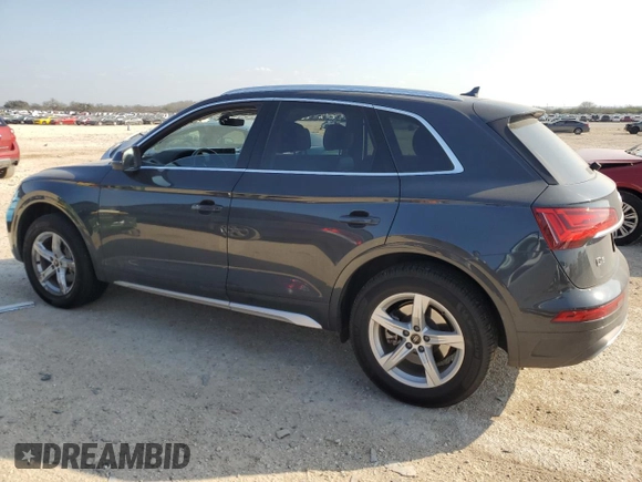 2021 Audi Q5 with VIN WA1AABFY1M2107377, listed as a Copart auction lot 44348435 with 86,408 mi miles and Salvage title. Bid and sale history available at DreamBid. Image 2.
