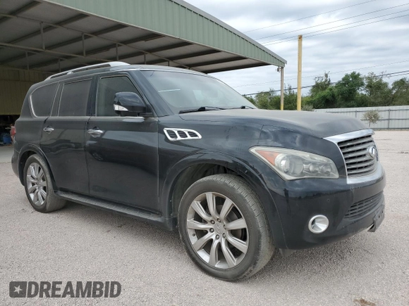 2012 Infiniti QX56 8-passenger with VIN JN8AZ2ND3C9716249, listed as a Copart auction lot 75364924 with 0 mi miles and Clean Title. Bid and sale history available at carsss.com. Image 4.