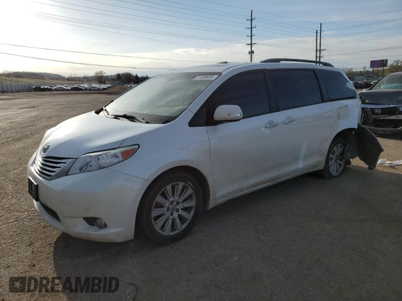 2014 Toyota Sienna Ltd with VIN 5TDDK3DC4ES077069, listed as a Copart auction lot 51639955 with 157,107 mi miles and Salvage Title. Bid and sale history available at carsss.com. Image 1.