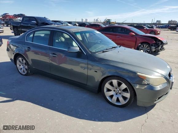 2004 BMW 5 Series 525i with VIN WBANA53554B173107, listed as a Copart auction lot 82807864 with 0 mi miles and Salvage Title. Bid and sale history available at carsss.com. Image 4.
