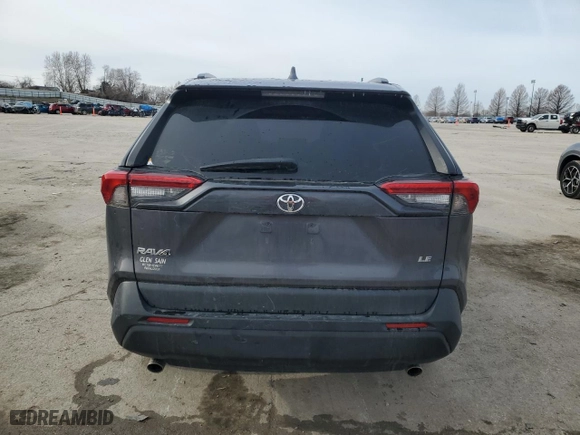 2021 Toyota RAV4 LE with VIN 2T3H1RFV5MW180603, listed as a Copart auction lot 44536625 with 37,801 mi miles and Salvage Title. Bid and sale history available at carsss.com. Image 6.