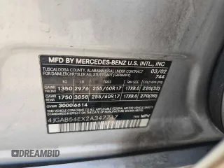 2002 Mercedes-Benz M-Class with VIN 4JGAB54EX2A347717, listed as a Copart auction lot 79575134 with 250,155 mi miles and Clean Title. Bid and sale history available at carsss.com. Image 10.