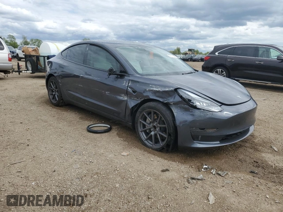 2023 Tesla Model 3 with VIN 5YJ3E1EA3PF672023, listed as a Copart auction lot 57571645 with 18,115 mi miles and Salvage title. Bid and sale history available at DreamBid. Image 4.