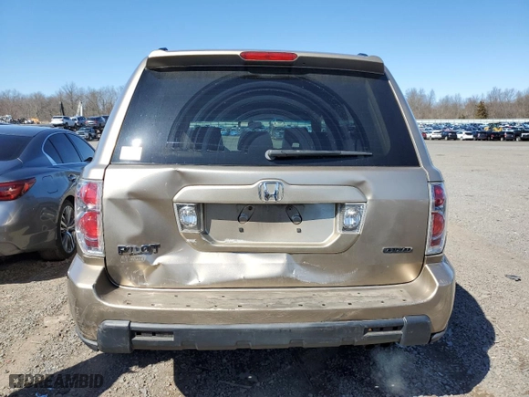 2006 Honda Pilot EX-L with VIN 5FNYF185X6B016255, listed as a Copart auction lot 50231695 with 150,916 mi miles and Salvage Title. Bid and sale history available at carsss.com. Image 6.