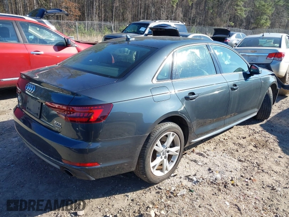 2018 Audi A4 Premium with VIN WAUDNAF47JA019737, listed as a IAAI auction lot 41506511 with 49,605 mi miles. Bid and sale history available at carsss.com. Image 4.