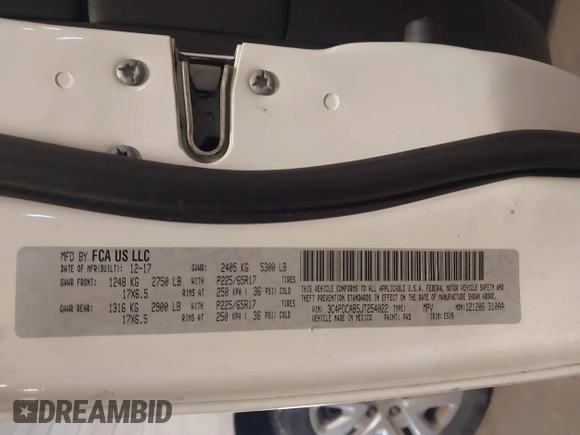2018 Dodge Journey SE with VIN 3C4PDCAB5JT254022, listed as a IAAI auction lot 41624286 with 97,610 mi miles. Bid and sale history available at carsss.com. Image 9.