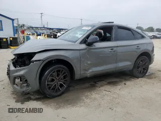 2023 Audi SQ5 Sportback Prestige with VIN WA134AFY1P2021694, listed as a Copart auction lot 57424484 with 0 mi miles and Salvage Title. Bid and sale history available at carsss.com. Image 1.
