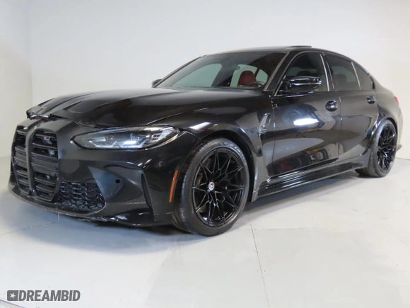 2023 BMW M3 Competition xDrive with VIN WBS43AY00PFP01785, listed as a Copart auction lot 42053915 with 10,112 mi miles and Salvage Title. Bid and sale history available at carsss.com. Image 2.