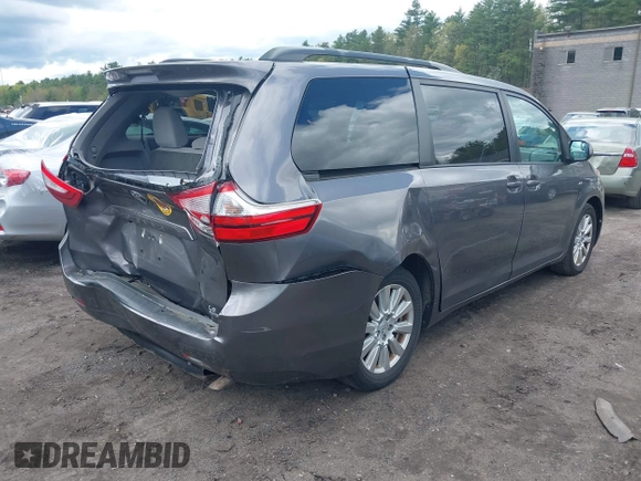 2017 Toyota Sienna LE with VIN 5TDJZ3DC5HS182934, listed as a IAAI auction lot 42202318 with 57,798 mi miles and . Bid and sale history available at DreamBid. Image 4.