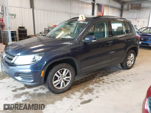 2016 Volkswagen Tiguan S with VIN WVGBV7AXXGW565289, listed as a IAAI auction lot 42113317 with 83,537 mi miles and . Bid and sale history available at DreamBid. Image 2.