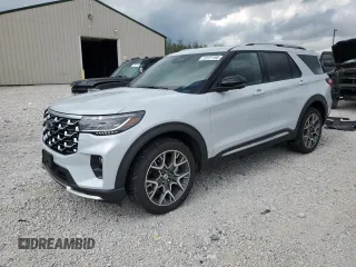 2025 Ford Explorer Platinum z VIN 1FMWK8HC6SGB57457, wystawiony jako Copart lot #53721195 z przebiegiem 4 956 mil mil oraz Szkoda całkowita • Salvage title. Historia ofert i sprzedaży dostępna na DreamBid. Obrazek 1.