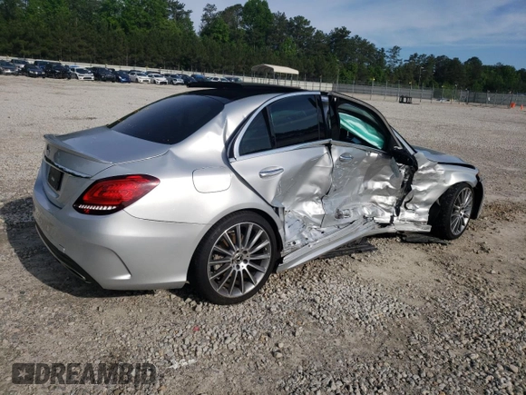 2021 Mercedes-Benz C 300 with VIN W1KWF8DB1MR604683, listed as a Copart auction lot 55934465 with Not provided miles and Salvage title. Bid and sale history available at DreamBid. Image 3.