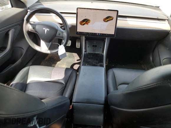 2019 Tesla Model 3 Long Range with VIN 5YJ3E1EB6KF392727, listed as a Copart auction lot 53343735 with 55,196 mi miles and Salvage Title. Bid and sale history available at DreamBid. Image 8.