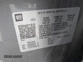 2022 GMC Acadia SLT with VIN 1GKKNMLS5NZ116462, listed as a IAAI auction lot 41195773 with 73,759 mi miles. Bid and sale history available at carsss.com. Image 9.