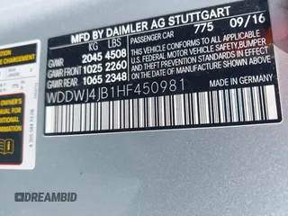 2017 Mercedes-Benz C 300 with VIN WDDWJ4JB1HF450981, listed as a IAAI auction lot 41779568 with 103,928 mi miles and . Bid and sale history available at carsss.com. Image 9.