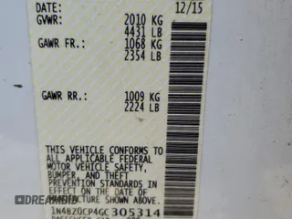 2016 Nissan LEAF S with VIN 1N4BZ0CP4GC305314, listed as a Copart auction lot 88545795 with 44,709 mi miles and Clean Title. Bid and sale history available at carsss.com. Image 12.