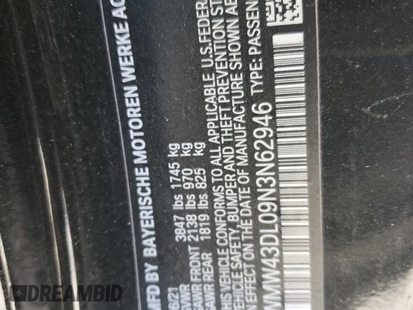 2022 MINI Convertible Cooper S z VIN WMW43DL09N3N62946, wystawiony jako Copart lot #52039284 z przebiegiem 20 736 mil mil oraz Szkoda całkowita • Salvage title. Historia ofert i sprzedaży dostępna na DreamBid. Obrazek 12.